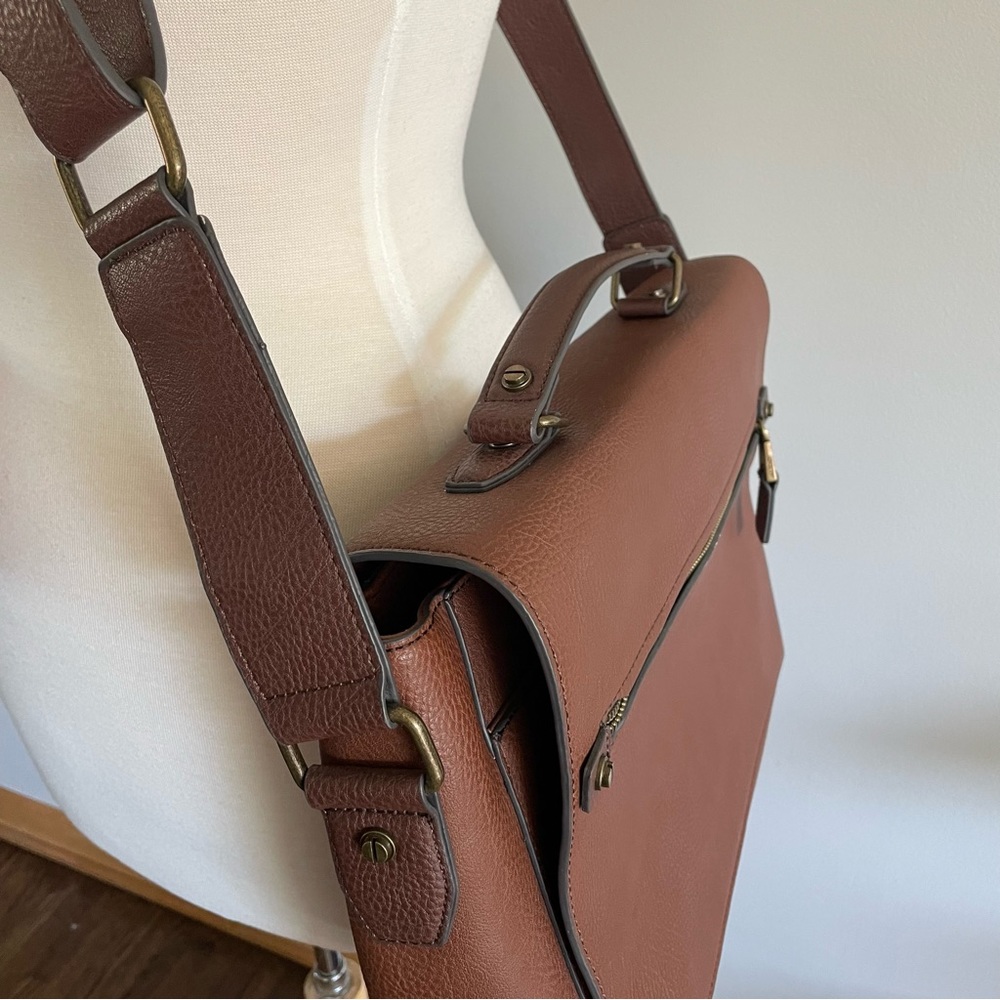 Brown Shoulder Briefcase NWOT - Picture 6 of 13